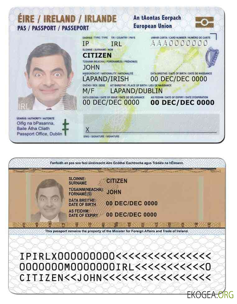 Carte d'identité d'Irlande